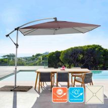 Elios Parasols - Parasol de jardin déporté carré 2.5 mètres en aluminium bars Shadow Brown