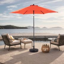 Dans Les Nuages - Parasol de Jardin 264 cm, rond, avec inclinable, manivelle, double face bâche en polyester de haute qualité, meubles de jardin