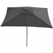 Parasol de jardin 3x4m rectangulaire polyester/bois 6kg anthracite 040003826