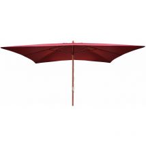 Parasol de jardin 3x4m rectangulaire polyester/bois 6kg bordeaux 040003825