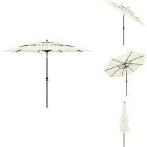 Vidaxl - Parasol de jardin à 3 niveaux avec mât en aluminium sable 3 m - Parasol De Jardin - Parasol Extérieur - Parasol Beige - Parasol 3 Niveaux