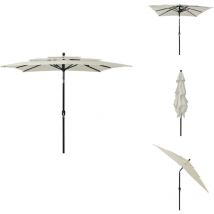 Parasol de jardin à 3 niveaux avec mât en aluminium sable - Parasol De Jardin - Parasol Rectangulaire - Parasol Beige - Parasol 3 Niveaux - Parasol
