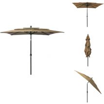 Parasol de jardin à 3 niveaux avec mât en aluminium taupe - Parasol De Jardin - Parasol Extérieur - Parasol 3 Niveaux - Parasol Taupe - Parasol
