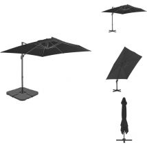 Parasol de jardin avec base portable anthracite - Parasol De Jardin - Parasol Rectangulaire - Parasol Extérieur - Parasol Résistant Au Vent - Parasol