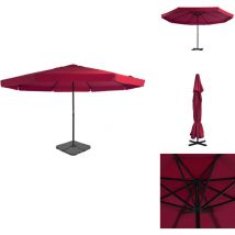 Parasol de jardin avec base portable rouge - Parapluie De Jardin - Parasol Extérieur - Parasol Rouge - Parasol Résistant Au Vent - Parasol Avec Base