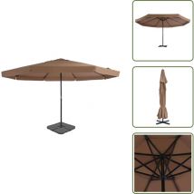 Parasol de jardin avec base portable taupe - Parapluie De Jardin - Parasol Extérieur - Parasol Résistant Au Soleil - Parasol Taupe - Parasol Avec Base