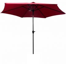 Jardibricodeco - parasol de jardin avec inclinaison rouge 270 x 270 x 235 cm