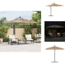 Parasol de jardin avec led et mât en acier marron 269x269x235cm - Parasol De Jardin - Parasols De Jardin - Parasol - Parapluie
