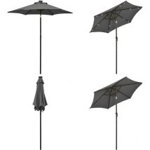 Parasol de jardin avec lumières led anthracite aluminium - Parasol - Parasol De Jardin - Parasol Extensible - Parasol Inclinable - Parasol Avec