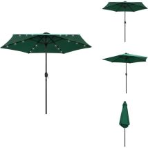 Parasol de jardin avec lumières led et mât en aluminium vert - Parasol De Jardin - Parasol Extérieur - Parasol Avec Lumière Led - Parasol Vert