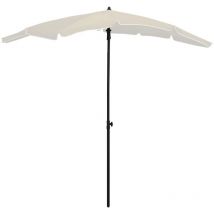 Parasol de jardin avec mât 200 x 130 cm sable