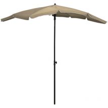Parasol de jardin avec mât 200 x 130 cm taupe