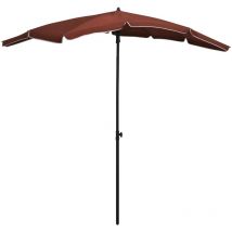 Parasol de jardin avec mât 200 x 130 cm terre cuite