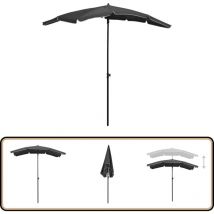 Parasol de jardin avec mât 200x130 cm anthracite - Parasol De Jardin - Parasol Exterieur - Parasol Rectangulaire - Parasol Inclinable - Parasol Avec