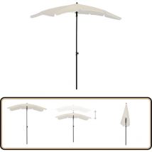 Parasol de jardin avec mât 200x130 cm sable - Parasol De Jardin - Parasol Exterieur - Parasol Rectangulaire - Parasol Inclinable - Parasol Résistant