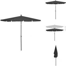 Parasol de jardin avec mât 210x140 cm Anthracite - Parasol De Jardin - Parasol Exterieur - Parasol Rectangulaire - Parasol Inclinable - Parasol