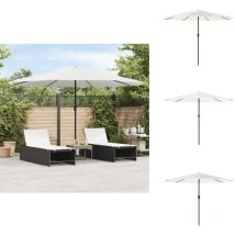 Parasol de jardin avec mât en acier blanc 388x388x248 cm - Parasol De Jardin - Parasols De Jardin - Parasol - Parapluie