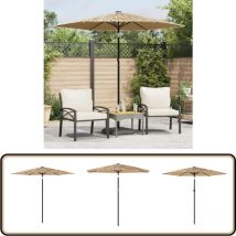 Parasol de jardin avec mât en acier marron 223x223x213 cm - Parasol De Jardin - Parasol Extérieur - Parasol Rectangulaire - Parasol Brun - Parasol