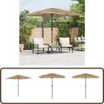 Parasol de jardin avec mât en acier marron 248x248x248 cm - Parasol De Jardin - Parasol Exterieur - Parasol Rectangulaire - Parasol Brun - Parasol
