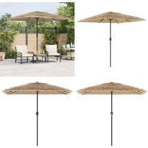 Parasol de jardin avec mât en acier marron 248x248x248 cm - Parasol De Jardin - Parasol Exterieur - Parasol Rectangulaire - Parasol Brun - Parasol