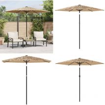 Parasol de jardin avec mât en acier marron 268x268x226 cm - Parasol De Jardin - Parasol Exterieur - Parasol Rectangulaire - Parasol Brun - Parasol