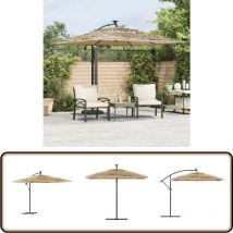 Parasol de jardin avec mât en acier marron 269x269x235 cm - Parasol De Jardin - Parasol Extérieur - Parasol Rectangulaire - Parasol Brun - Parasol