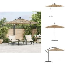 Parasol de jardin avec mât en acier marron 269x269x235 cm - Parasol De Jardin - Parasol Extérieur - Parasol Rectangulaire - Parasol Brun - Parasol