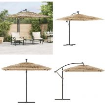 Parasol de jardin avec mât en acier marron 269x269x235 cm - Parasol De Jardin - Parasol Extérieur - Parasol Rectangulaire - Parasol Brun - Parasol
