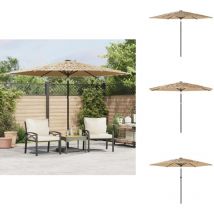 Parasol de jardin avec mât en acier marron 288x288x225 cm - Parasol De Jardin - Parasol Extérieur - Parasol Rectangulaire - Parasol Brun - Parasol