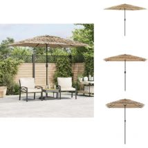 Parasol de jardin avec mât en acier marron 300x200x250 cm - Parasol De Jardin - Parasol Exterieur - Parasol Rectangulaire - Parasol Brun - Parasol