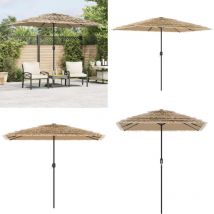 Parasol de jardin avec mât en acier marron 300x200x250 cm - Parasol De Jardin - Parasol Exterieur - Parasol Rectangulaire - Parasol Brun - Parasol