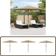 Parasol de jardin avec mât en acier marron 388x388x248 cm - Parasol De Jardin - Parasol Extérieur - Parasol Rectangulaire - Parasol Brun - Parasol