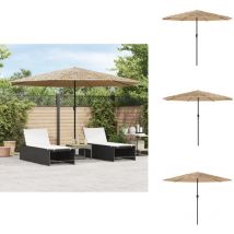 Parasol de jardin avec mât en acier marron 388x388x248 cm - Parasol De Jardin - Parasol Extérieur - Parasol Rectangulaire - Parasol Brun - Parasol