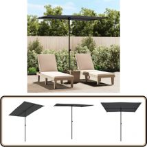 Parasol de jardin avec mât en aluminium 2x1,5 m Anthracite - Parasol De Jardin - Parasol Rectangulaire - Parasol Terrasse - Ombrage Jardin - Parasol