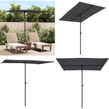 Parasol de jardin avec mât en aluminium 2x1,5 m Anthracite - Parasol De Jardin - Parasol Rectangulaire - Parasol Terrasse - Ombrage Jardin - Parasol