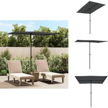 Parasol de jardin avec mât en aluminium 2x1,5 m Anthracite - Parasol De Jardin - Parasol Rectangulaire - Parasol Terrasse - Ombrage Jardin - Parasol
