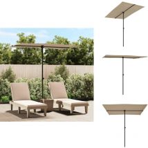 Parasol de jardin avec mât en aluminium 2x1,5 m Taupe - Parasol De Jardin - Parasol Rectangulaire - Parasol Terrasse - Parasol Taupe - Parasol