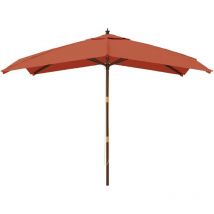 Parasol de jardin avec mât en bois 300 x 300 x 273 cm orange
