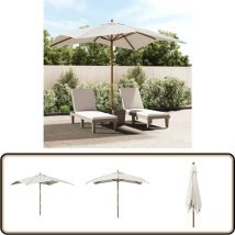 Parasol de jardin avec mât en bois sable 300x300x273 cm - Parasol De Jardin - Parasol Exterieur - Parasol Rectangulaire - Parasol Beige - Parasol