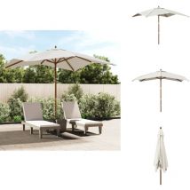 Parasol de jardin avec mât en bois sable 300x300x273 cm - Parasol De Jardin - Parasol Exterieur - Parasol Rectangulaire - Parasol Beige - Parasol