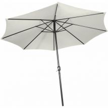 Parasol de jardin diamètre 2,5 m avec manivelle abri meuble jardin beige