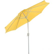 Parasol de jardin diamètre 3m inclinable mécanisme d'ouverture par manivelle polyester/aluminium 5kg jaune 040008026