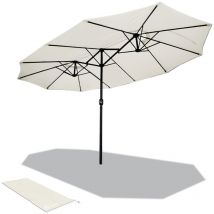 Parasol de Jardin Double en Aluminium 270 x 460 cm beige