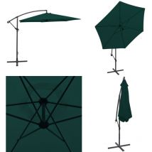 Parasol de jardin en porte-à-faux 3 m vert - Parasol De Jardin - Parasol Rectangulaire - Parasol Vert - Parasol Résistant Au Vent - Parasol Avec Trou