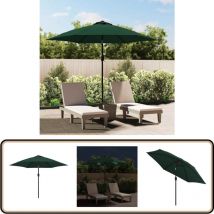 Parasol de jardin en porte-à-faux avec led 3 m vert - Parasol Jardin - Parasol Extérieur - Parasol Led - Parasol Uv - Parasol Design