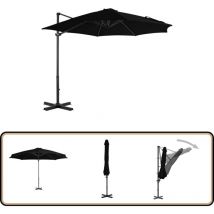 Parasol de jardin en porte-à-faux avec mât en aluminium noir - Parasol De Jardin - Parasol Suspendu - Parasol Rectangulaire - Parasol Noir - Parasol
