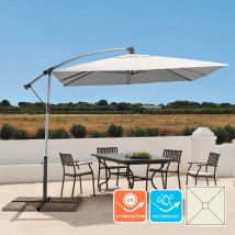 Parasol Déporté Carré 2,5m En Aluminium – Tissu Imperméable Et Anti-uv – Structure Renforcée – Hauteur 255 Cm – Elios Parasols