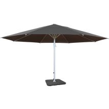 Parasol de jardin extérieur ø 5m Polyester Alu Mât Blanc 28kg anthracite avec pied 040003853