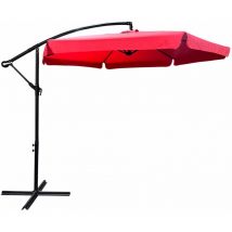Jardibricodeco - parasol de jardin rouge 3x3m