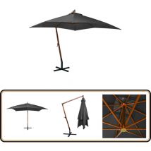 Parasol de jardin suspendu avec mât Anthracite bois de sapin - Parasol De Jardin - Parasol Suspendu - Parasol En Bois - Parasol Anthracite - Parasol